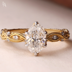 Oval Cut Vintage Milgrain Engagement Ring