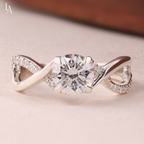 Round Cut Infinity Twist Engagement Ring