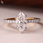 Marquise Cut Hidden Halo Engagement Ring