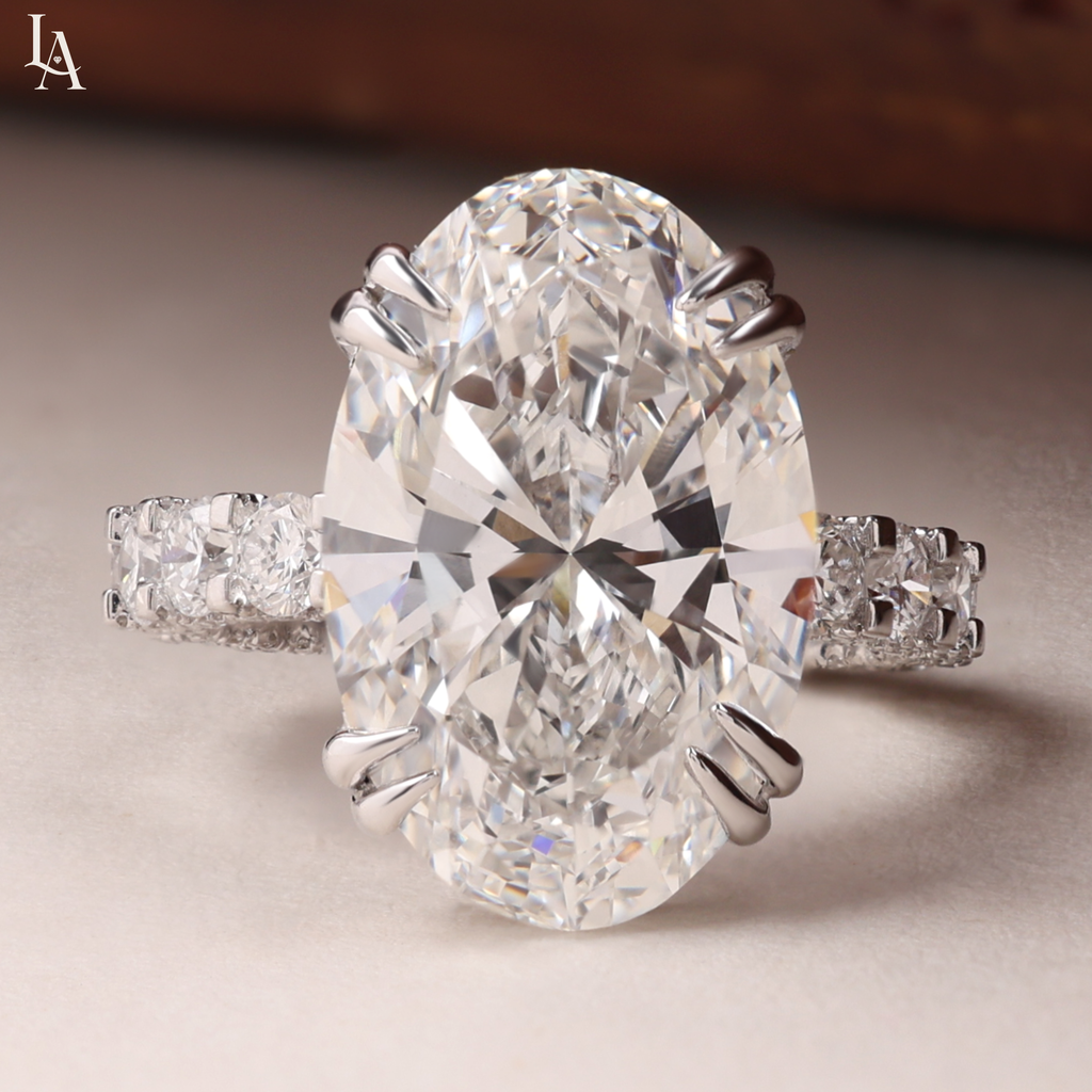 Oval Cut Hidden Halo Engagement Ring