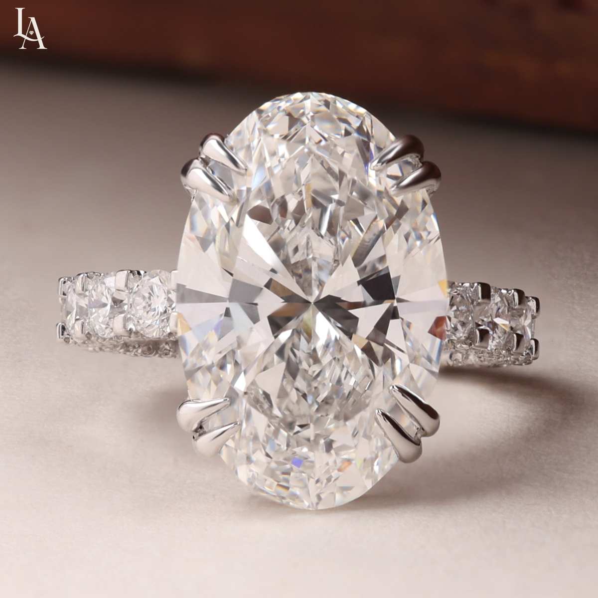 Oval Cut Hidden Halo Engagement Ring