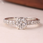 Round Cut Twisted Vine Engagement Ring