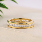 Bagutte Cut Channel Set Wedding Ring