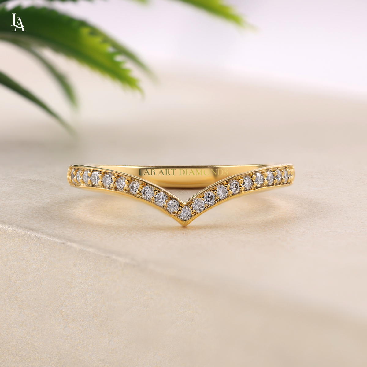Curved Wishbone V shape Stacking Ring