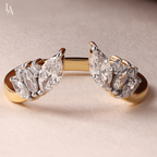 Marquise Cluster Open Leaf Wrap Band