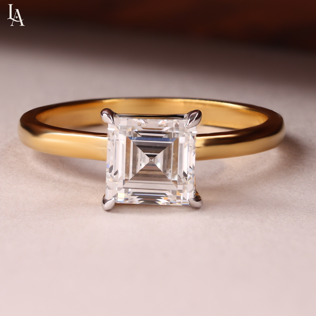 Asscher Cut Solitaire Engagement Ring