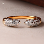 Dome Pave Diamond Open Cuff Ring