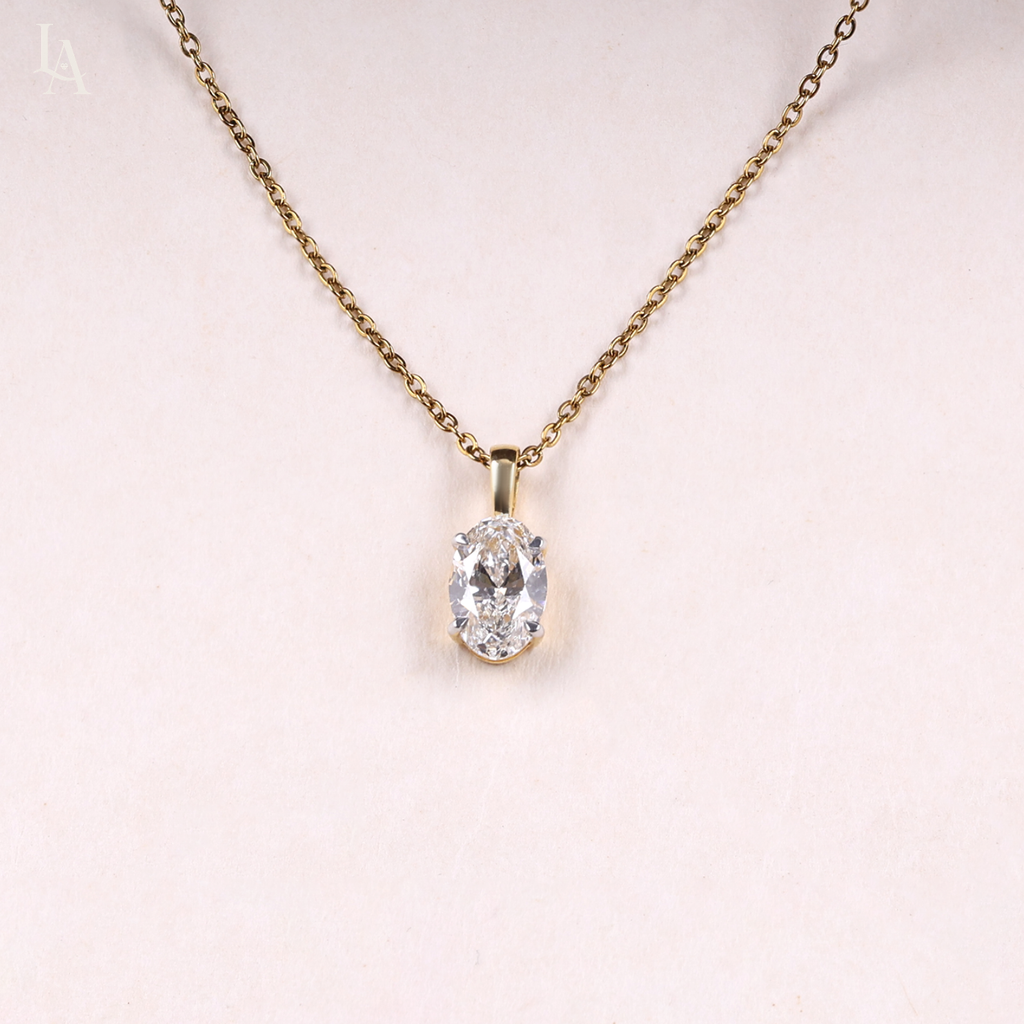 Oval Cut Solitaire Pendent