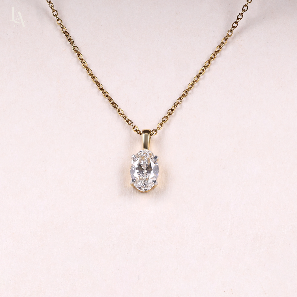 Oval Cut Solitaire Pendent