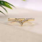 Double Wishbone Two Row Chevron Stacking Ring