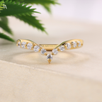 Chevron V Shaped Contour Ring