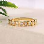 Bezel Set Lab Grown Diamond Half Eternity Band