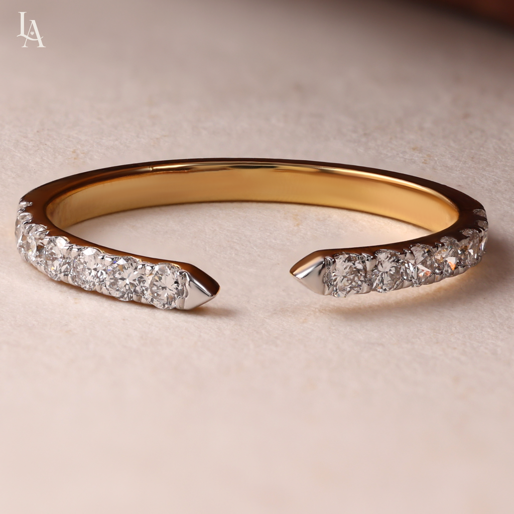 Open Cuff Pave Wedding Band