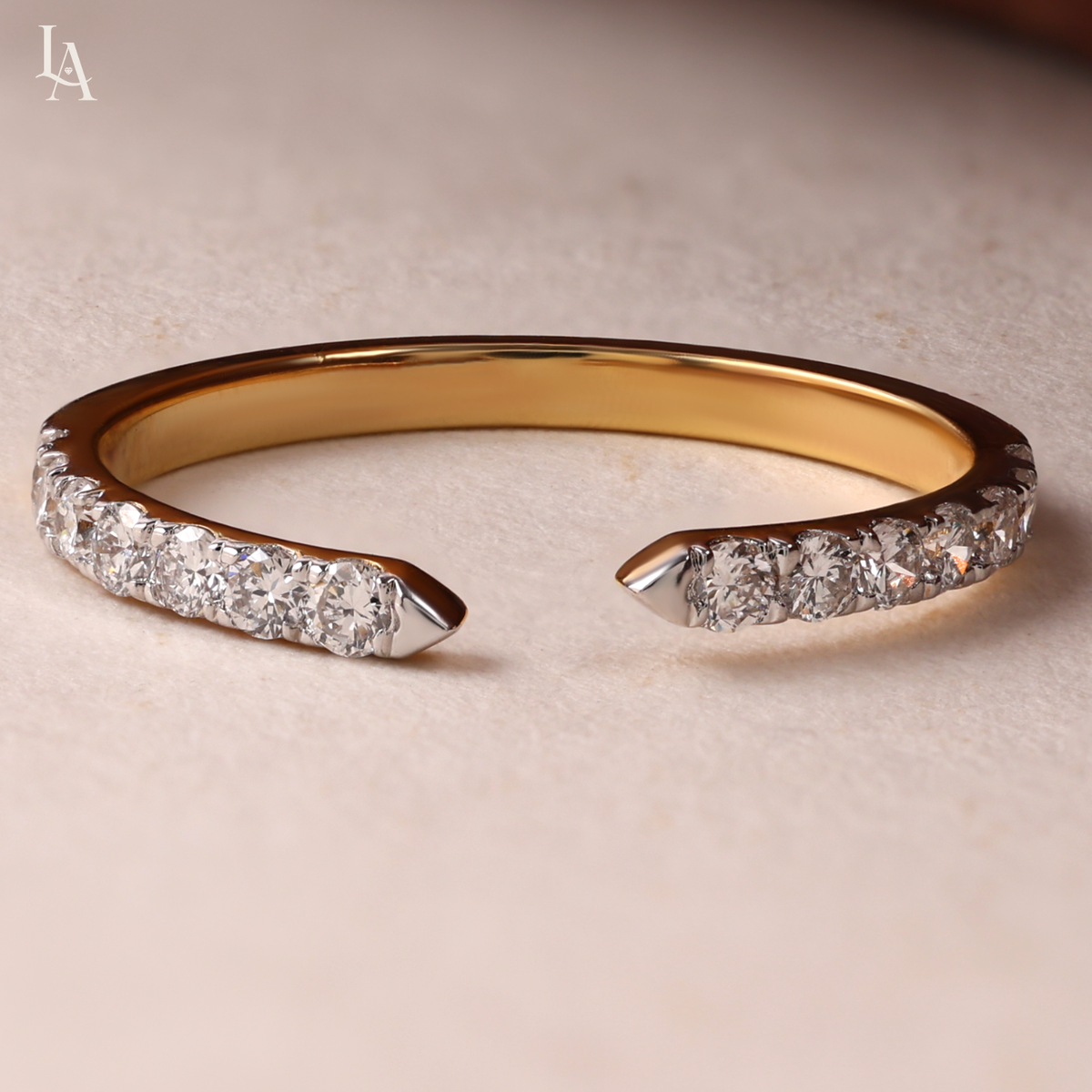 Open Cuff Pave Wedding Band