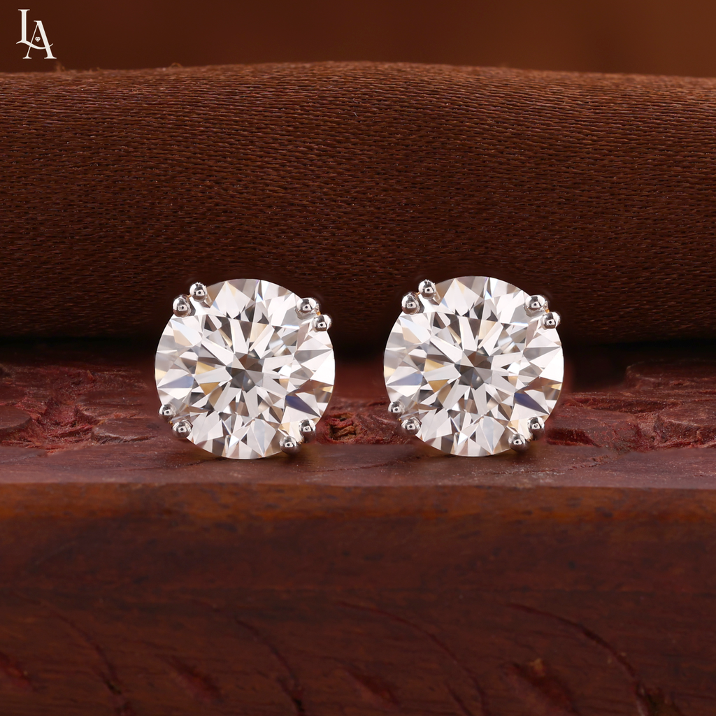 Round Cut Stud Earrings
