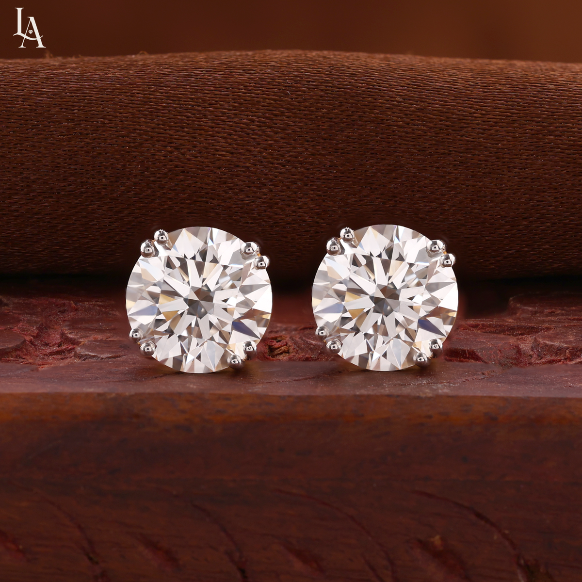 Round Cut Stud Earrings