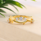 Twing Vine Nature Inspired Leaf Wedding Band