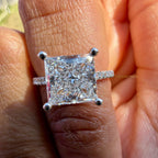 Princess Cut Pave Solitaire Engagement Ring
