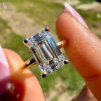 Elongated Emerald Cut Engagement Ring