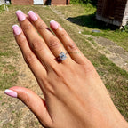 Cushion Cut Hidden Halo Engagement Ring