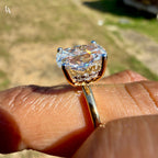 Cushion Cut Hidden Halo Engagement Ring