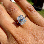 Cushion Cut Hidden Halo Engagement Ring