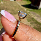 Cushion Cut Hidden Halo Engagement Ring