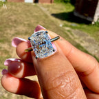 Cushion Cut Hidden Halo Engagement Ring