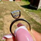 Cushion Cut Hidden Halo Engagement Ring