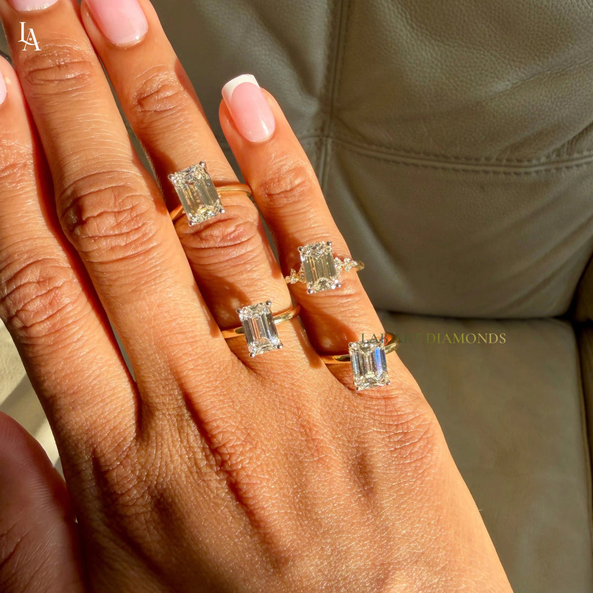 Elongated Emerald Cut Engagement Ring