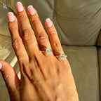 Cushion Cut Cluster Engagement Ring