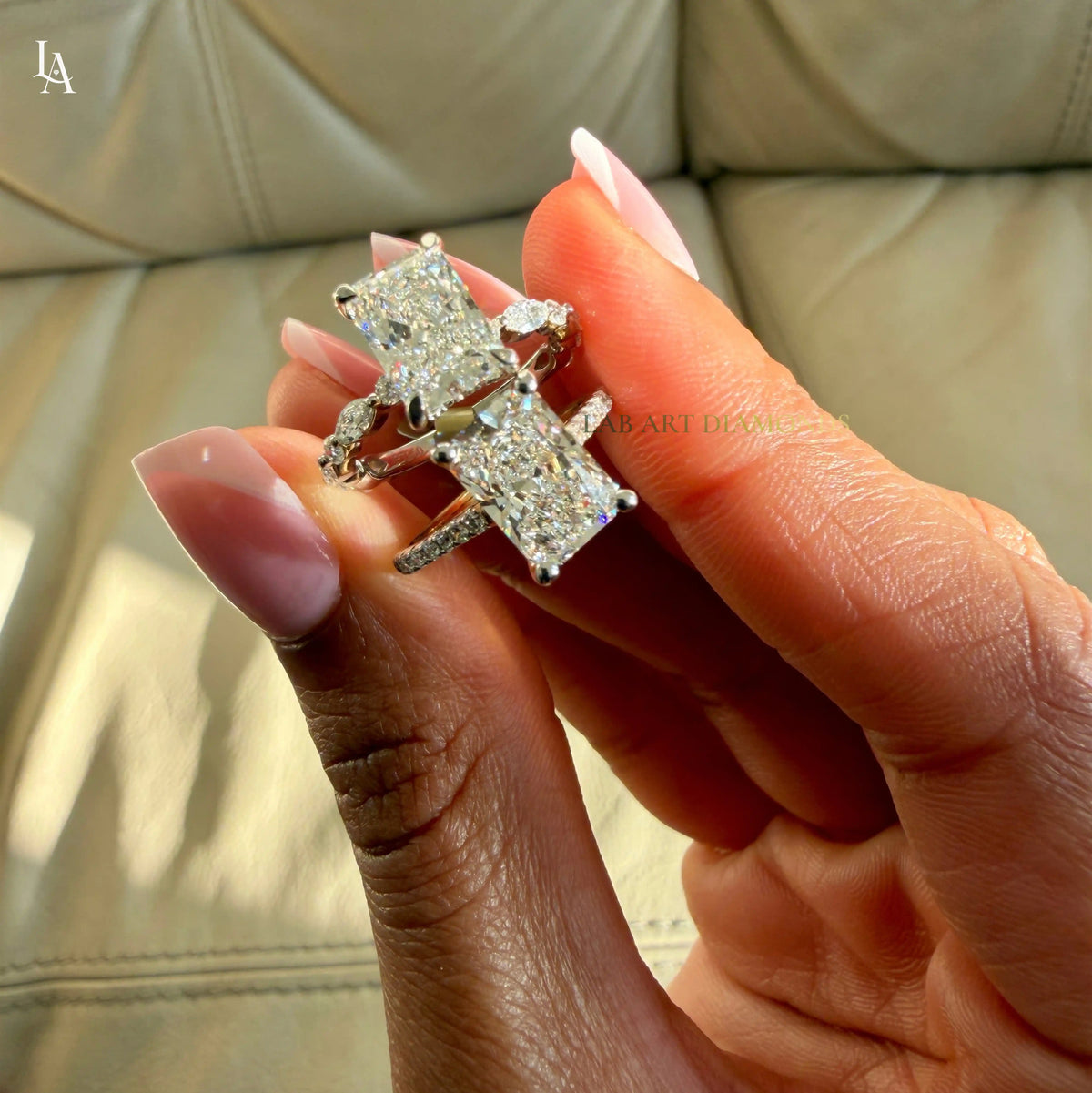 Radiant Cut Pave Engagement Ring