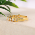 Bezel Set Lab Grown Diamond Half Eternity Band