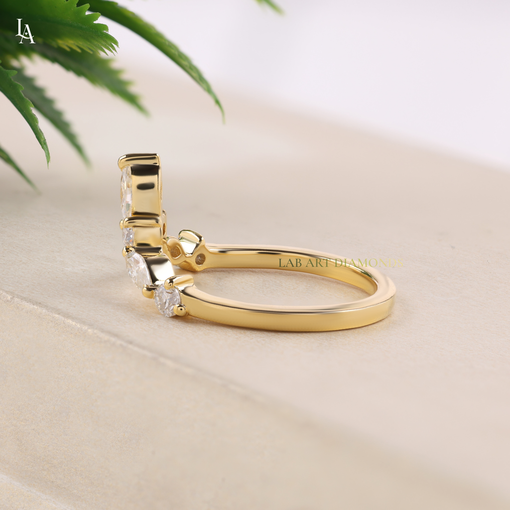 Marquise Cut Tiara Curved Contour Ring