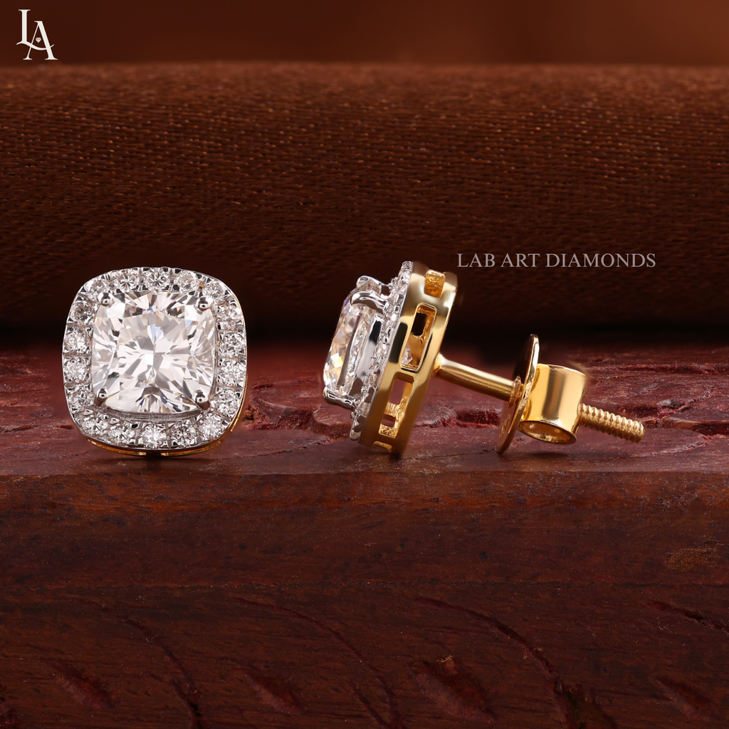 Cushion Cut Stud Earrings
