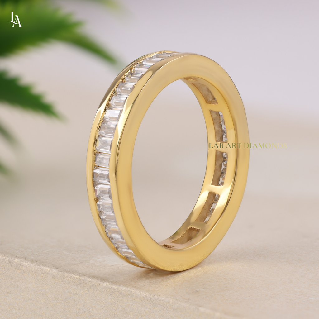 Bagutte Cut Channel Set Wedding Ring