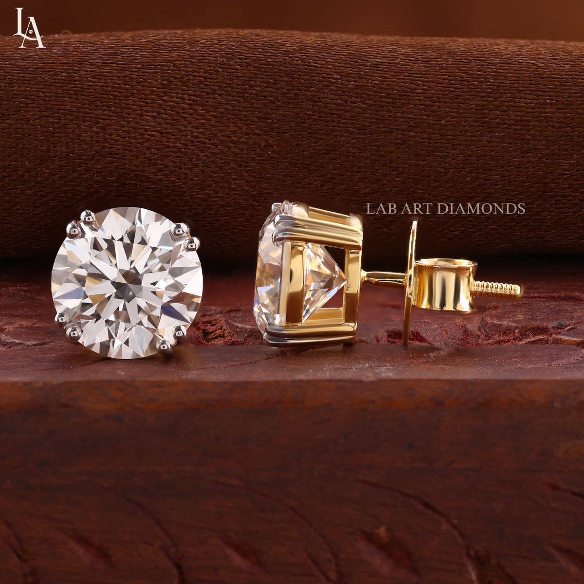 Round Cut Stud Earrings