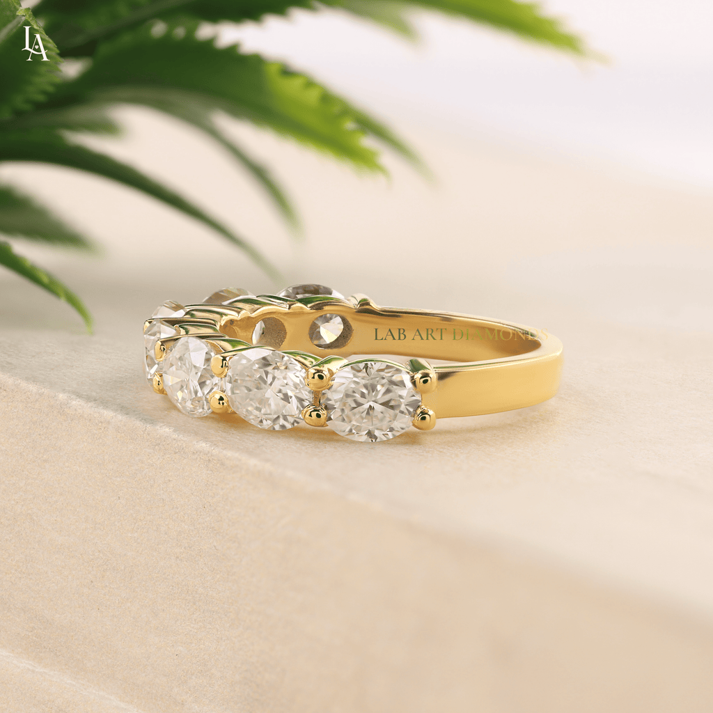 Oval Cut Half Eternity Band