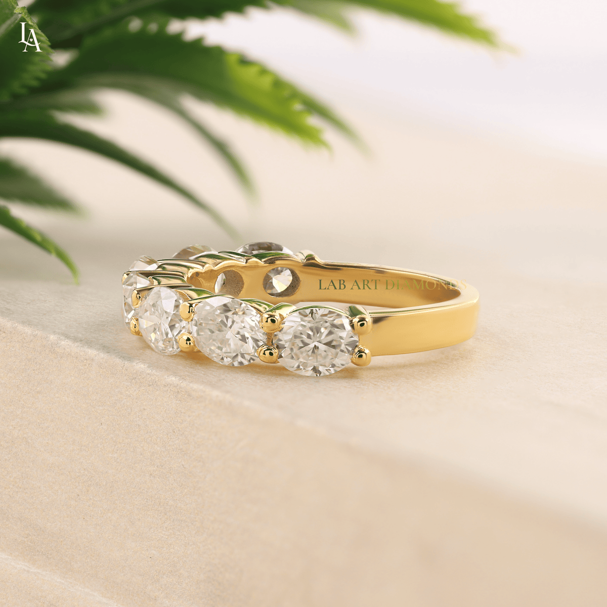 Oval Cut Half Eternity Band