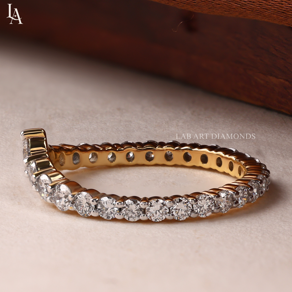 V Shaped Chevron Eternity Band