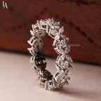 Marquise-Cut  Flower Eternity Band