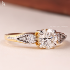 Vintage Round Cut Milgrain Engagement Ring