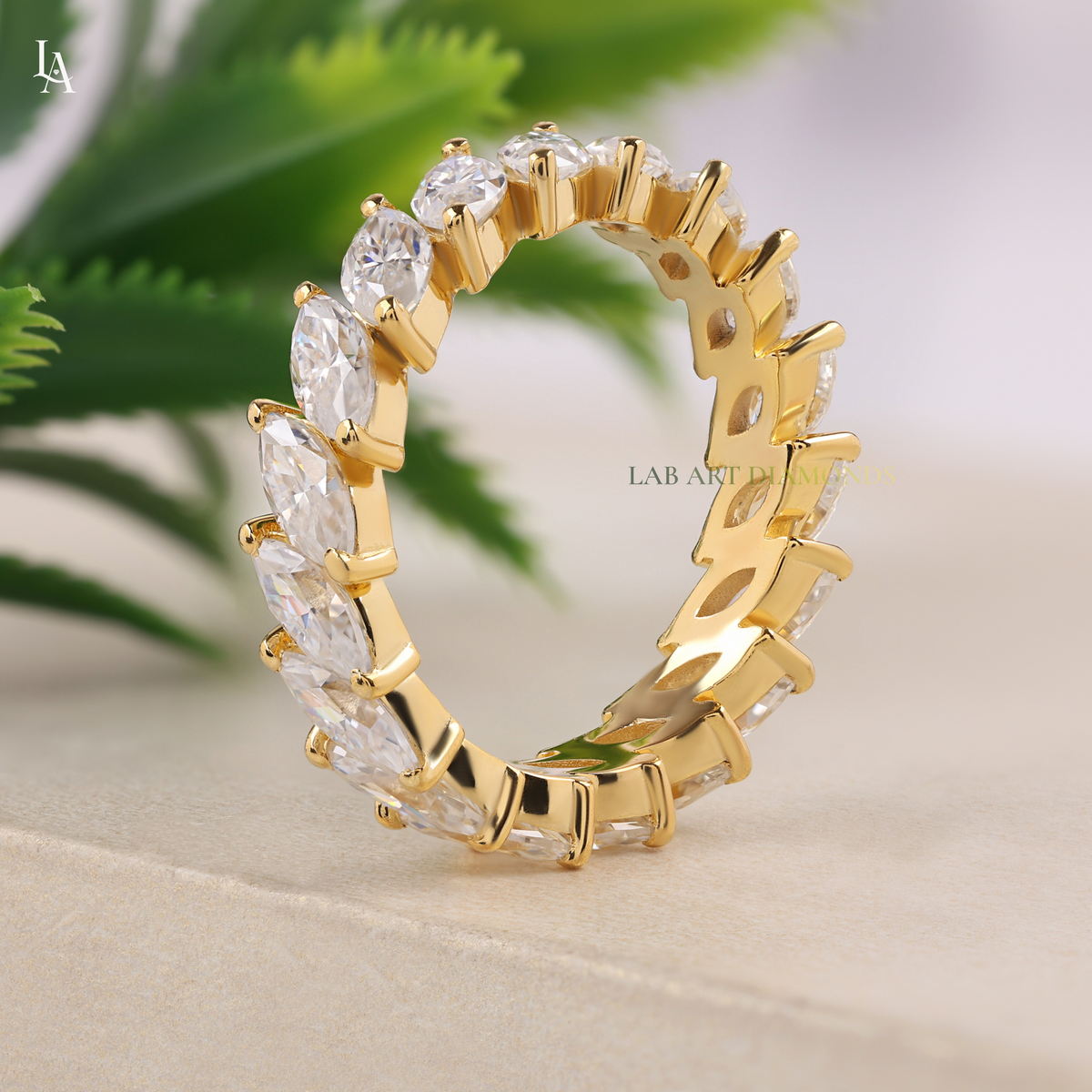 Marquise Cut East West Wedding Ring