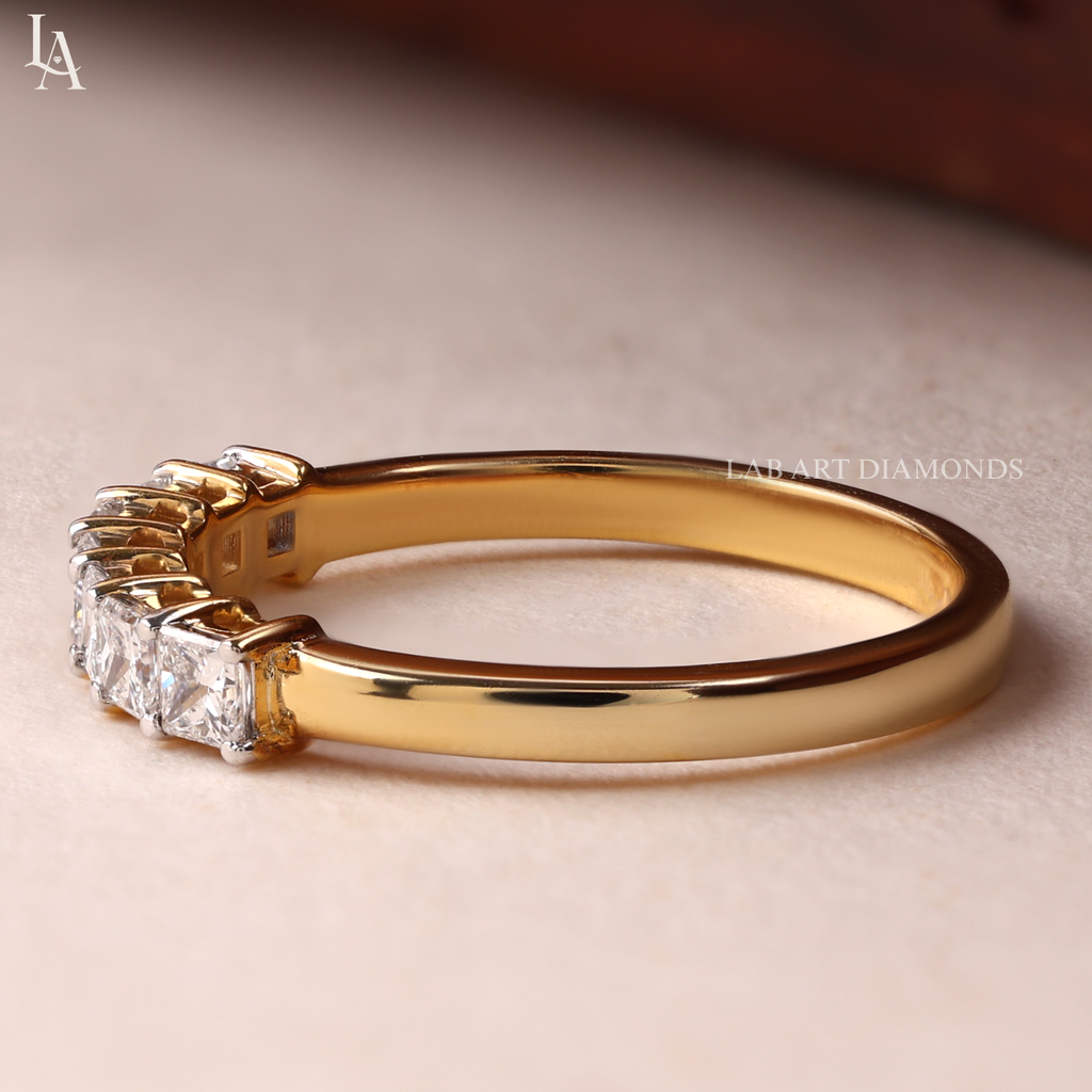Princess Cut Half Eternity Band