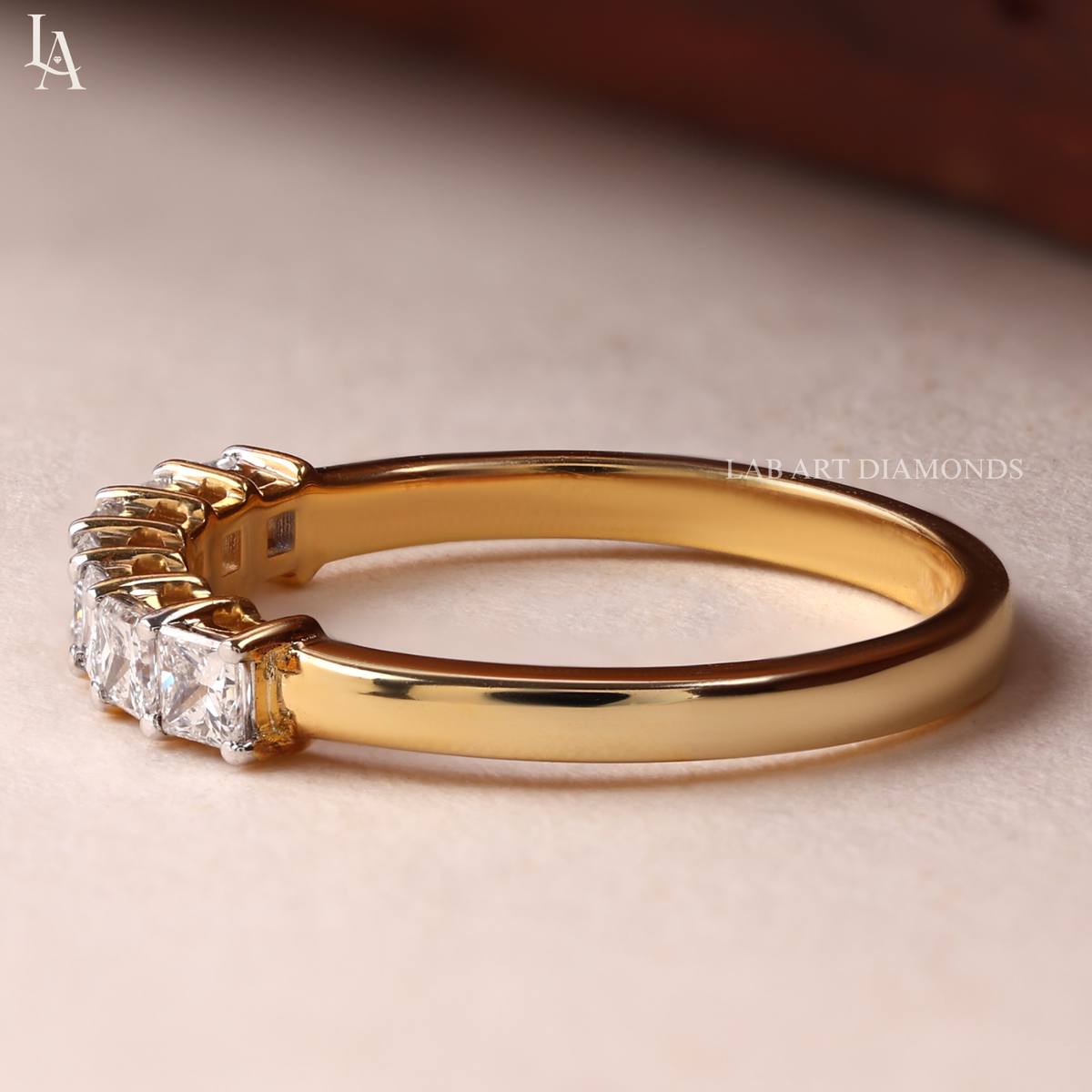 Princess Cut Half Eternity Band