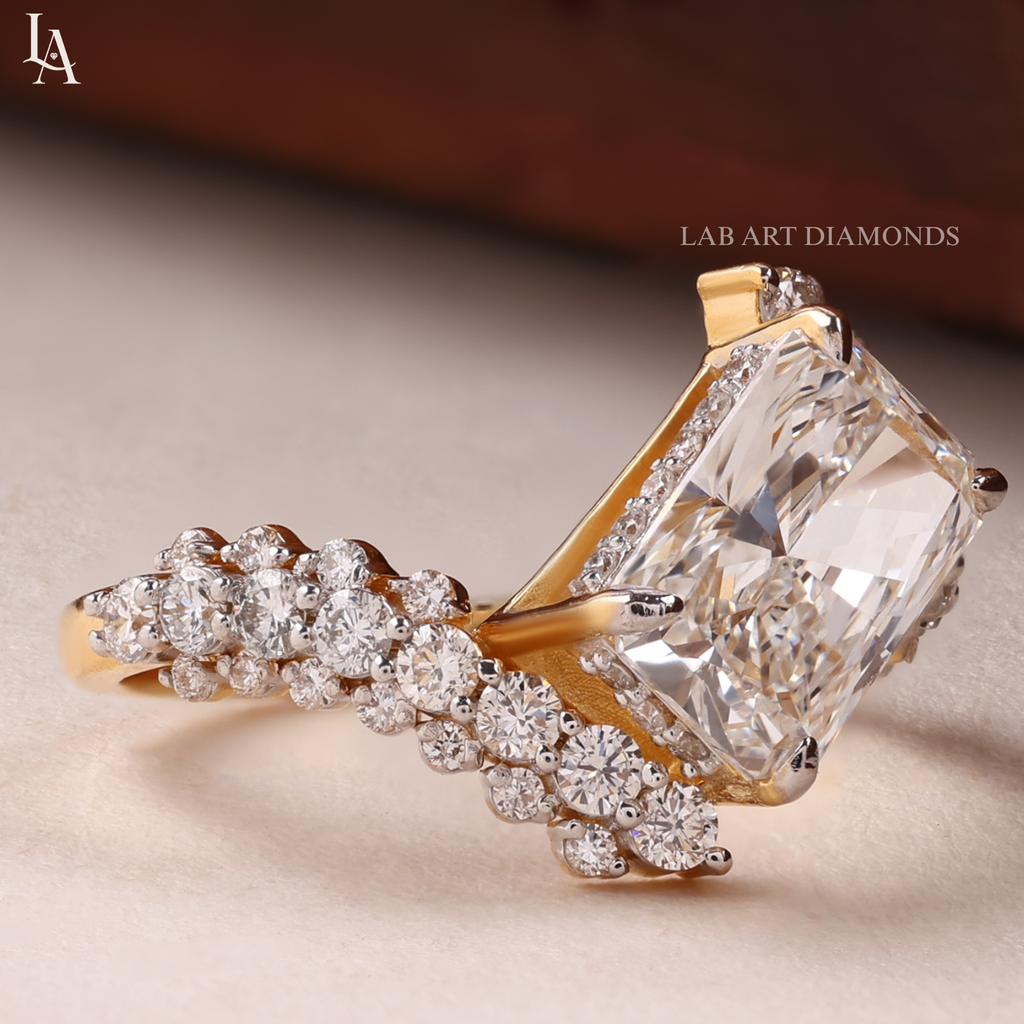 Radiant Cut Cluster Bypass Ring
