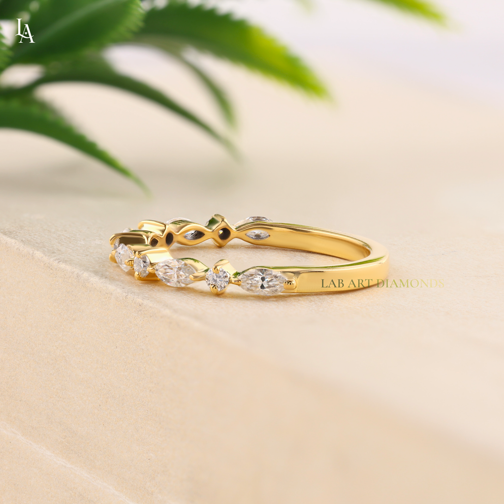 Vintage Marquise Half Eternity Band