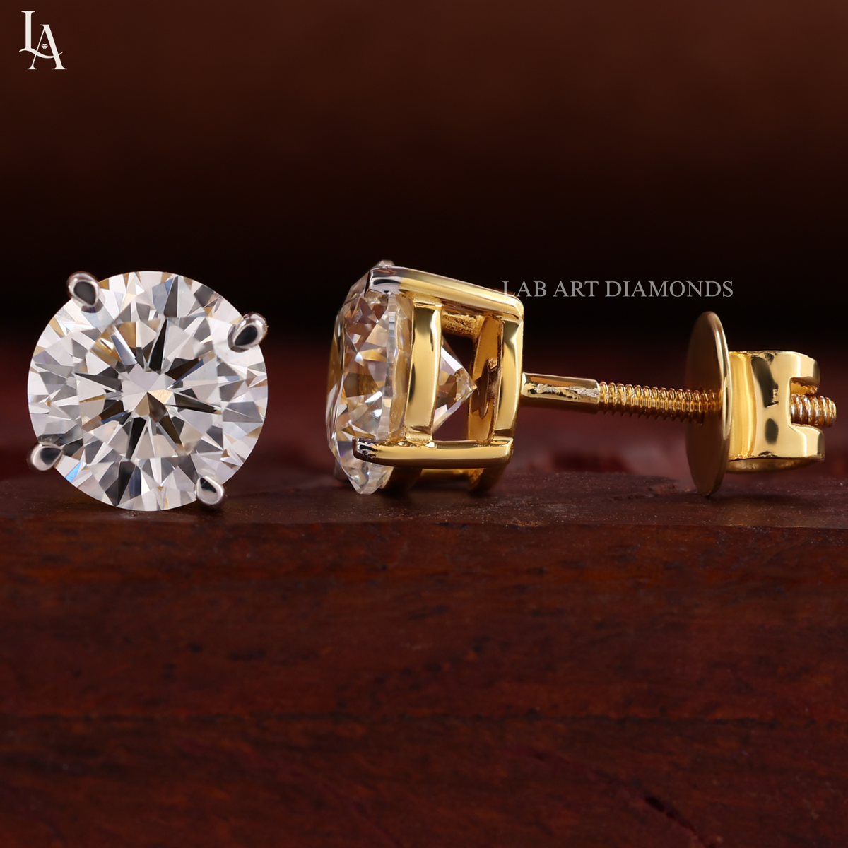 Round Cut Stud Earrings