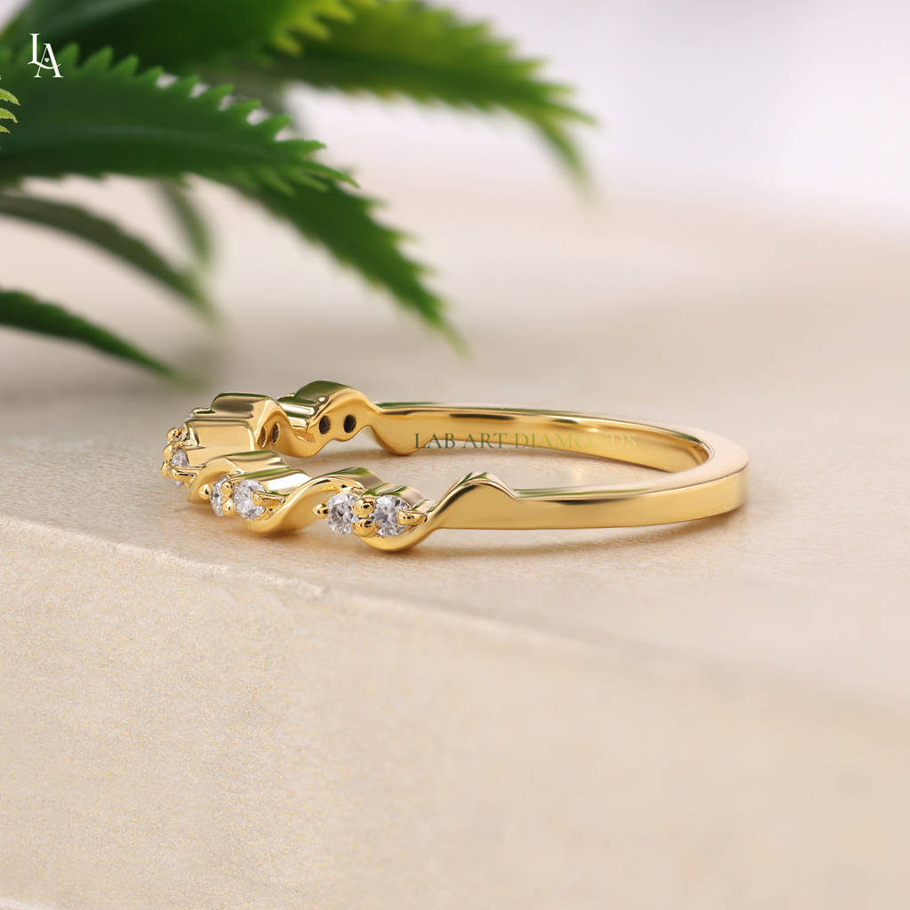 Twisted Dainty Spiral Half Eternity Ring