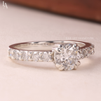 Round Cut Twisted Vine Engagement Ring